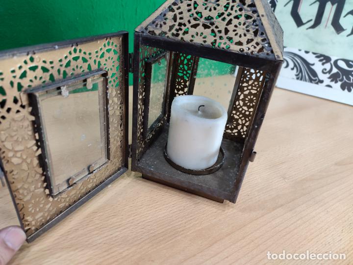 Antig&uuml;edades: FAROL PORTAVELAS MUY BOTITO - Foto 10