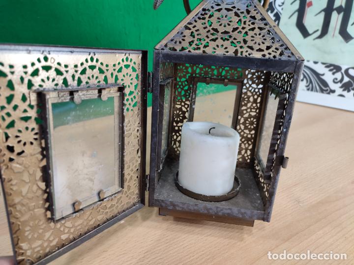 Antig&uuml;edades: FAROL PORTAVELAS MUY BOTITO - Foto 11