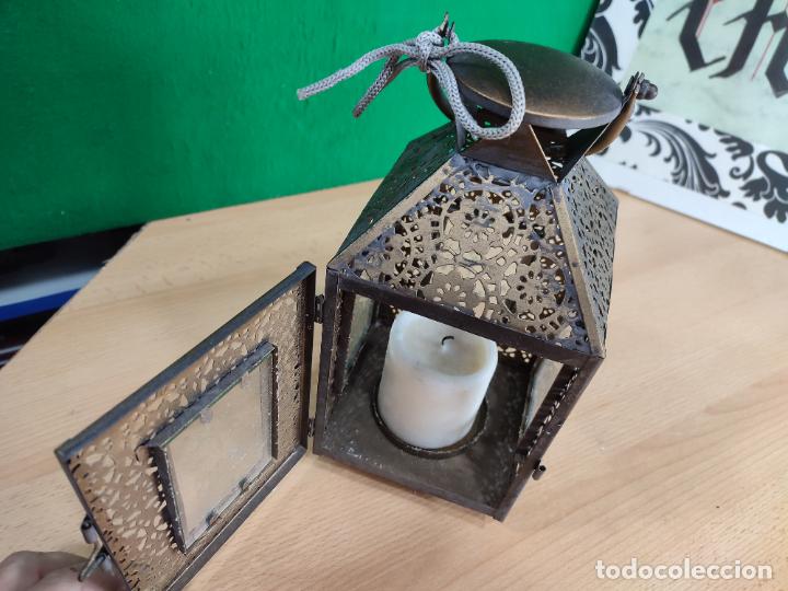Antig&uuml;edades: FAROL PORTAVELAS MUY BOTITO - Foto 12