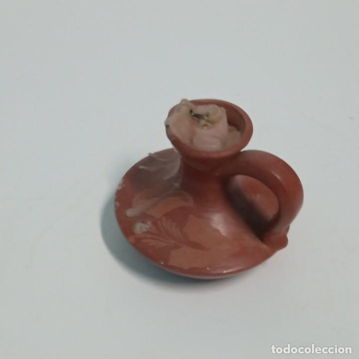 Antig&uuml;edades: Candil terracota palmatoria - Foto 2