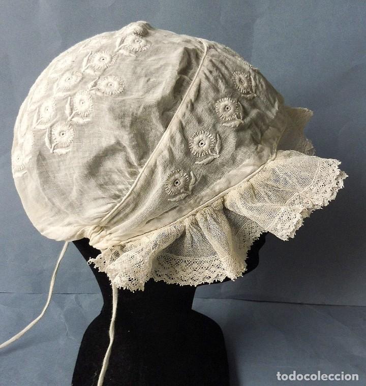 Antig&uuml;edades: ANTIGUO GORRO DE ENCAJE S. XIX - Foto 3