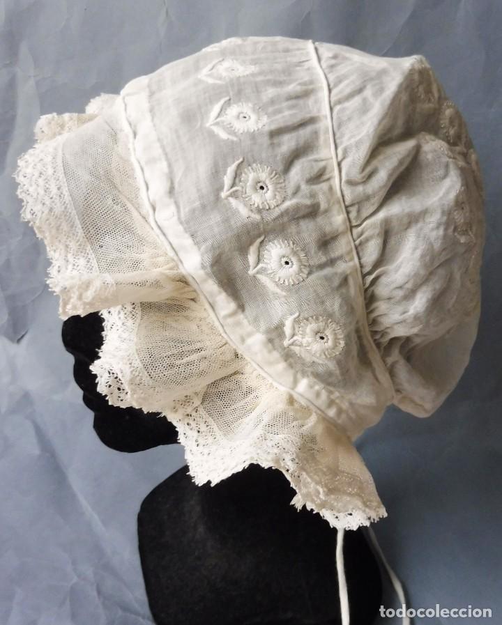 Antig&uuml;edades: ANTIGUO GORRO DE ENCAJE S. XIX - Foto 7