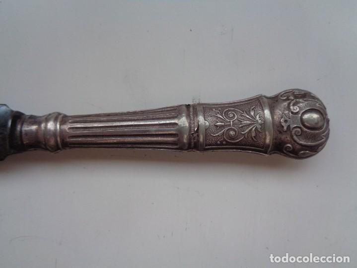 Antig&uuml;edades: ANTIGUO CUCHILLO PARA MANTEQUILLA CON MANGO DE PLATA - Foto 3