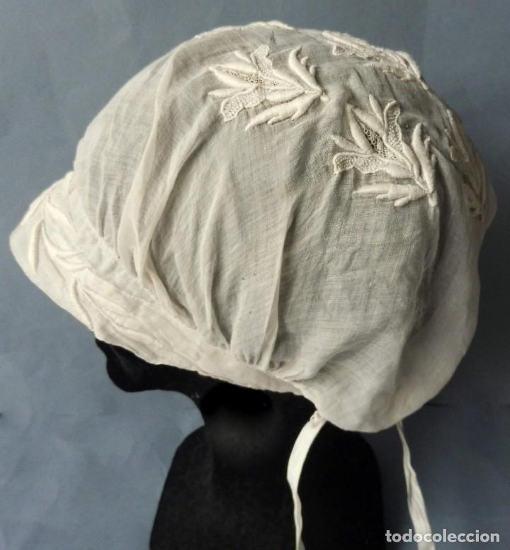 Antig&uuml;edades: ANTIGUO GORRO DE ENCAJE S. XIX - Foto 3