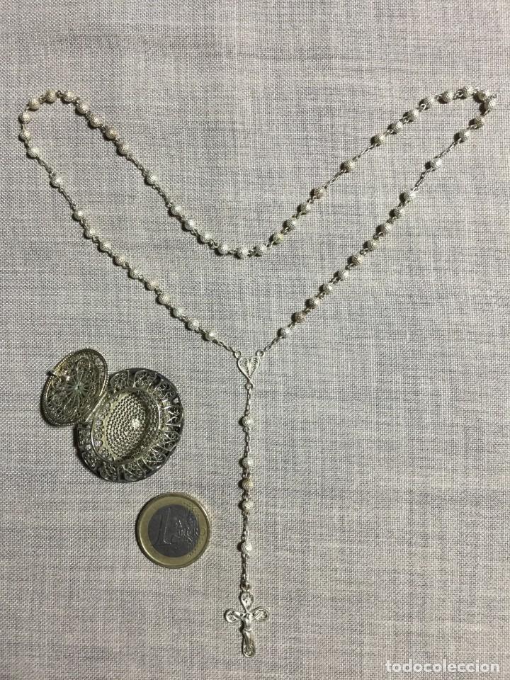 Antig&uuml;edades: ROSARIO EN FILIGRANA DE PLATA - Foto 1