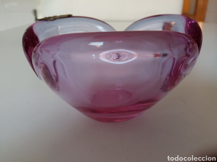 Antig&uuml;edades: Cenicero centro de mesa cristal de Murano y plata - Foto 3