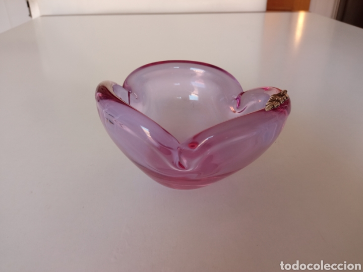 Antig&uuml;edades: Cenicero centro de mesa cristal de Murano y plata - Foto 7
