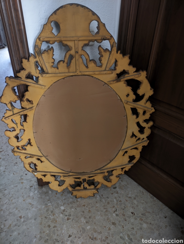 Antig&uuml;edades: Espejo Cornucopia Marco Madera dorada Antiguo - Foto 5