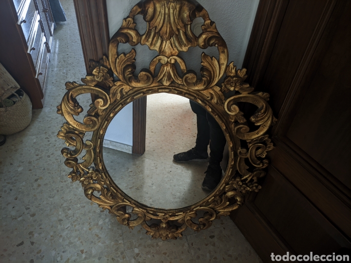 Antig&uuml;edades: Espejo Cornucopia Marco Madera dorada Antiguo - Foto 6
