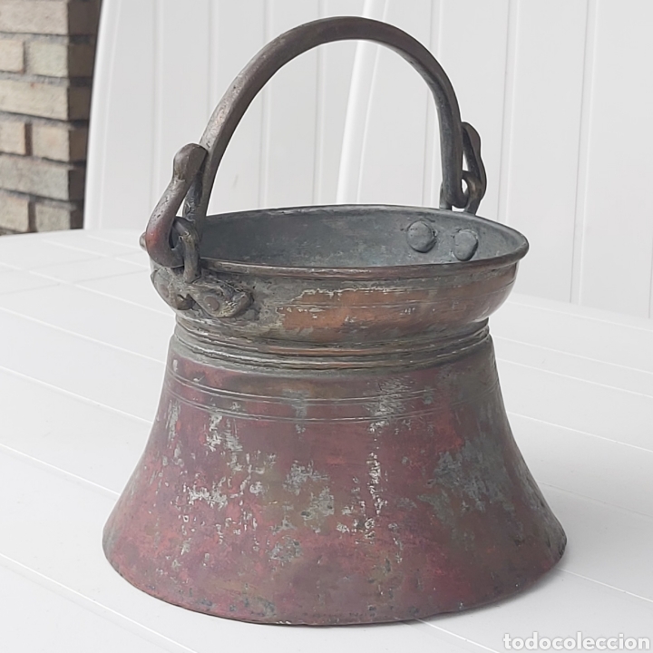 Antig&uuml;edades: Antiguo recipiente cafetera &aacute;rabe de cobre - Foto 4