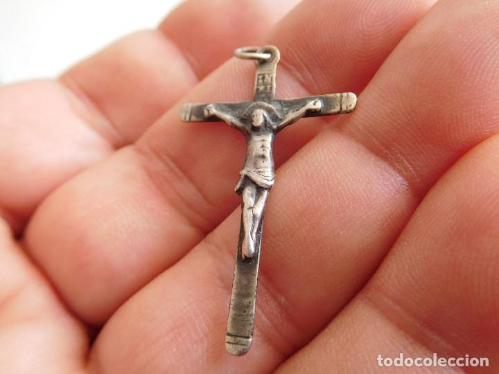 Antig&uuml;edades: Crucifijo antiguo de plata - Foto 2