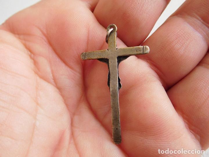 Antig&uuml;edades: Crucifijo antiguo de plata - Foto 3