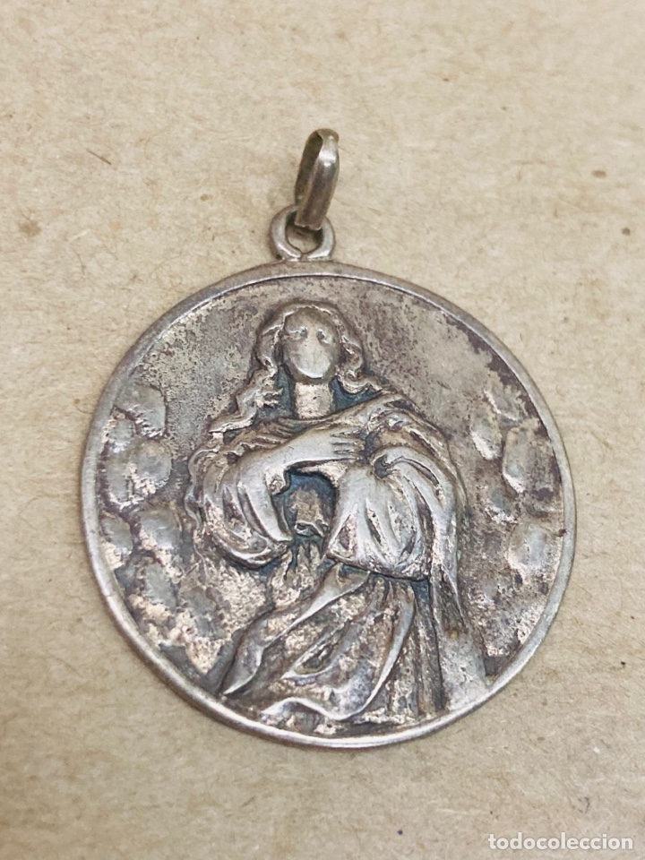 Antig&uuml;edades: Medalla de plata religiosa - Foto 1
