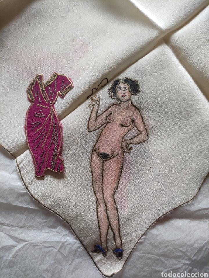 Antig&uuml;edades: Desnudo mujer. Pa&ntilde;uelo de seda - Foto 6
