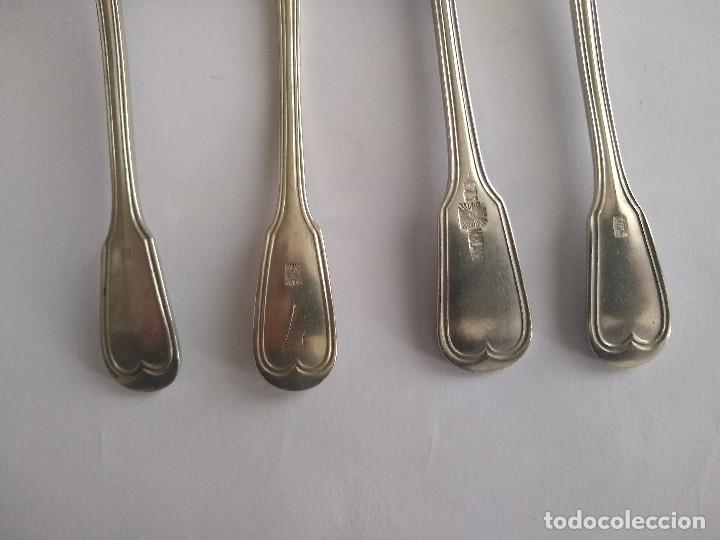 Antig&uuml;edades: Antiguas cucharas de postre alpaca Meneses - Foto 4