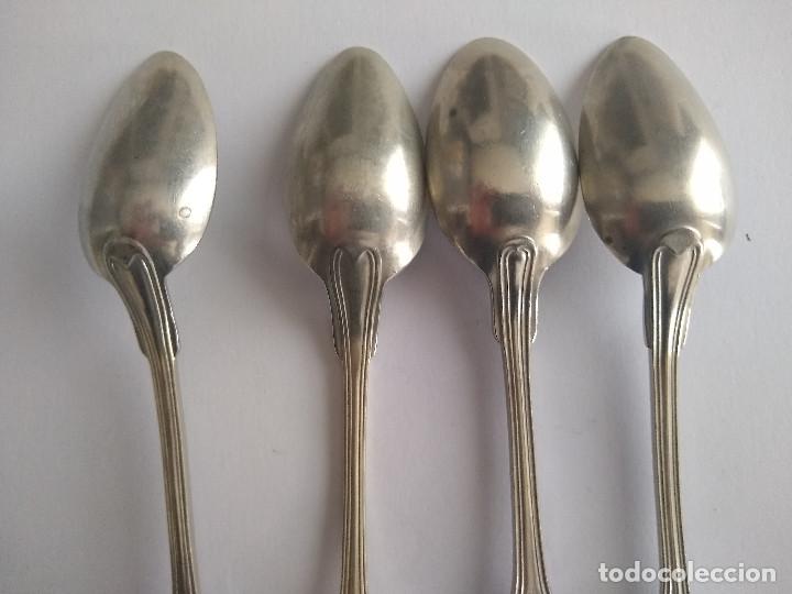 Antig&uuml;edades: Antiguas cucharas de postre alpaca Meneses - Foto 5