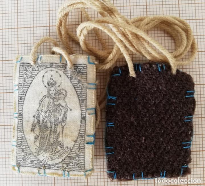 Antig&uuml;edades: PEQUE&Ntilde;O ESCAPULARIO VIRGEN DEL CARMEN. - Foto 2