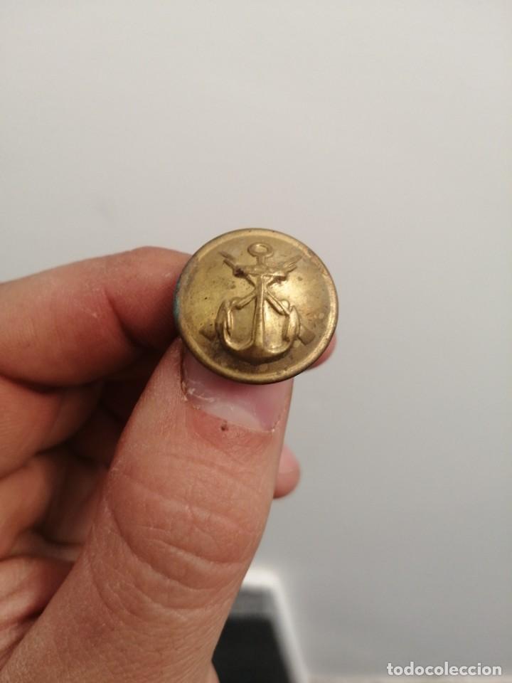 Antig&uuml;edades: Bot&oacute;n antiguo de BRONCE para ropa traje de infanter&iacute;a ej&eacute;rcito de la marina espa&ntilde;ola Espa&ntilde;a