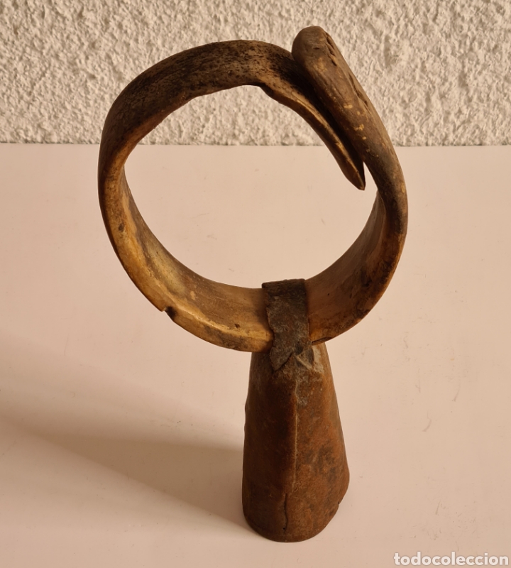 Antig&uuml;edades: Cencerro Collar de Madera - Decoraci&oacute;n R&uacute;stica - Foto 2