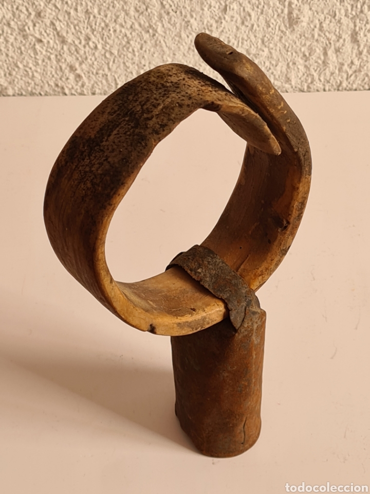 Antig&uuml;edades: Cencerro Collar de Madera - Decoraci&oacute;n R&uacute;stica - Foto 5