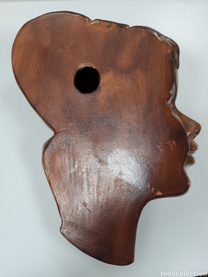 Antig&uuml;edades: BUSTO CERAMICA PARA COLGAR. - Foto 3