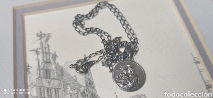 Antig&uuml;edades: Antiguo medalla con cadena de plata - Foto 2