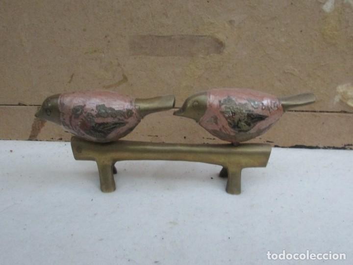Antig&uuml;edades: PAJAROS CLOISONNE - BRONCE - Foto 2
