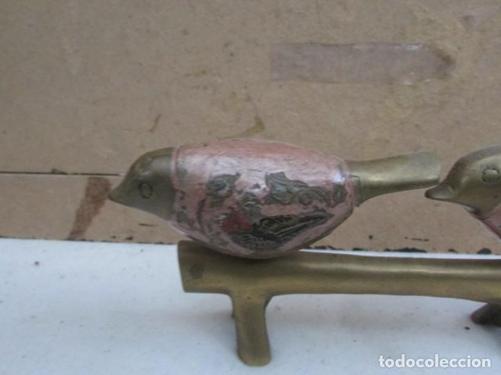 Antig&uuml;edades: PAJAROS CLOISONNE - BRONCE - Foto 3
