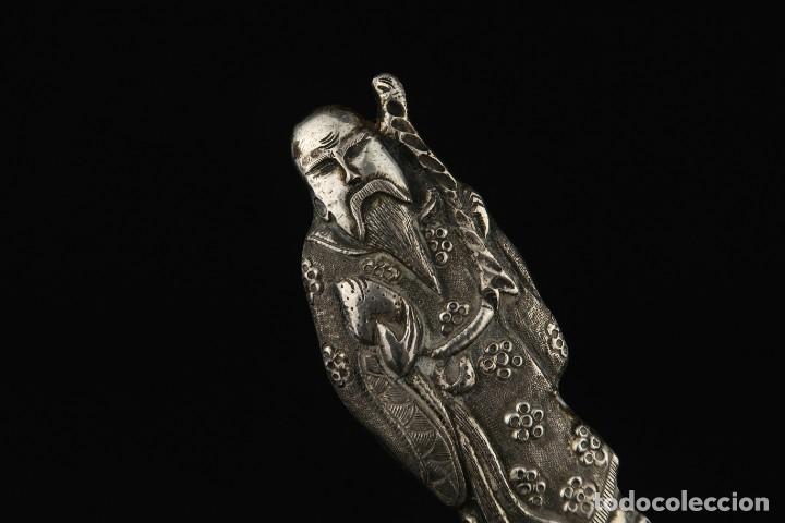Antig&uuml;edades: Antiguo Cazo para servir Chino de Plata - Foto 3
