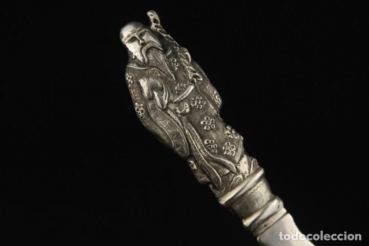 Antig&uuml;edades: Antiguo Cazo para servir Chino de Plata - Foto 4