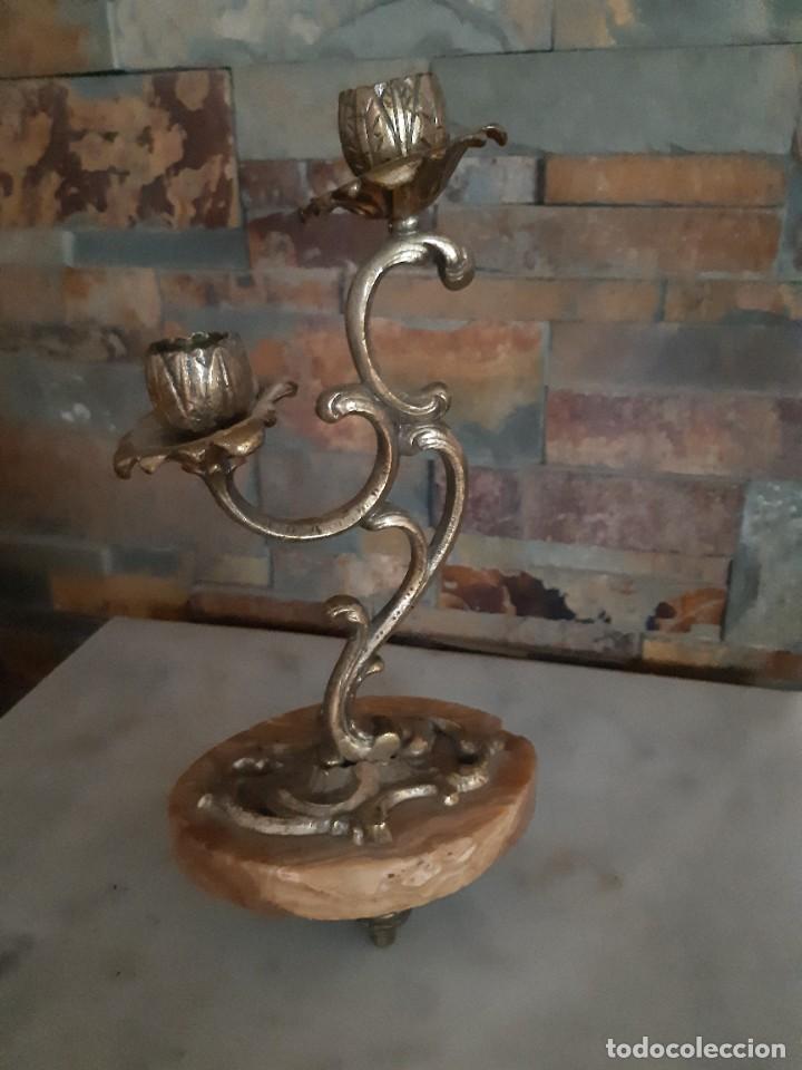 Antig&uuml;edades: CANDELABRO BRONCE Y MARMOL - Foto 1
