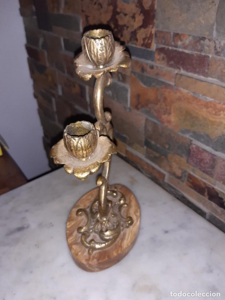 Antig&uuml;edades: CANDELABRO BRONCE Y MARMOL - Foto 2