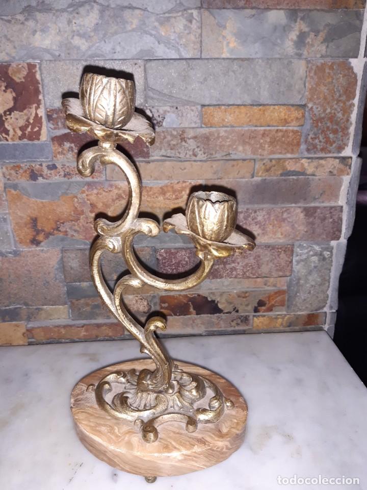 Antig&uuml;edades: CANDELABRO BRONCE Y MARMOL - Foto 3