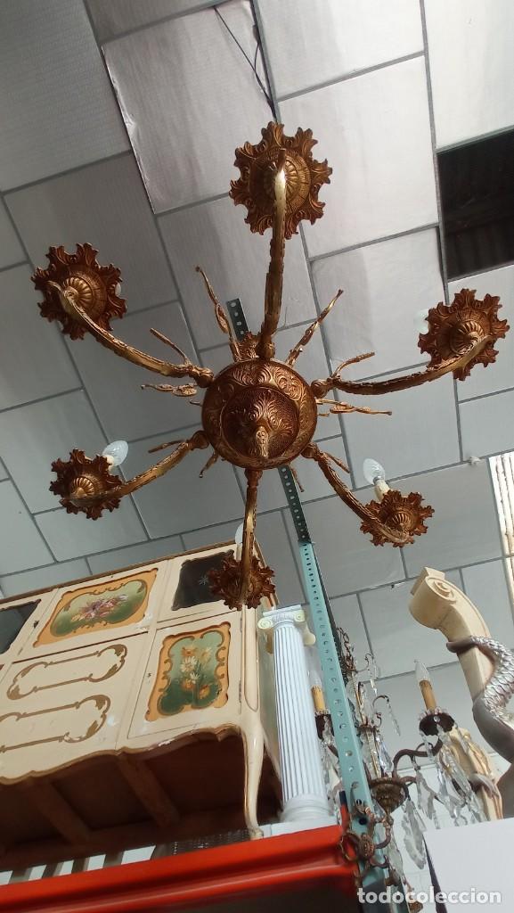 Antig&uuml;edades: L&aacute;mpara de bronce a&ntilde;os 40&acute; - Foto 4
