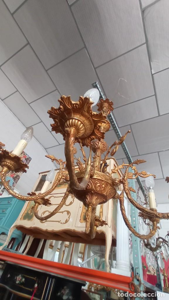 Antig&uuml;edades: L&aacute;mpara de bronce a&ntilde;os 40&acute; - Foto 5