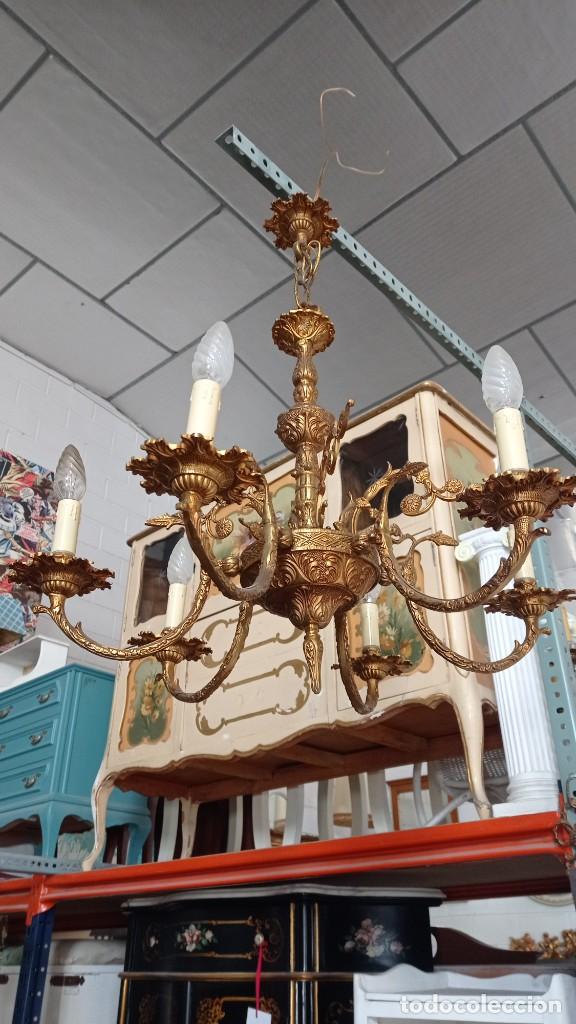 Antig&uuml;edades: L&aacute;mpara de bronce a&ntilde;os 40&acute; - Foto 6