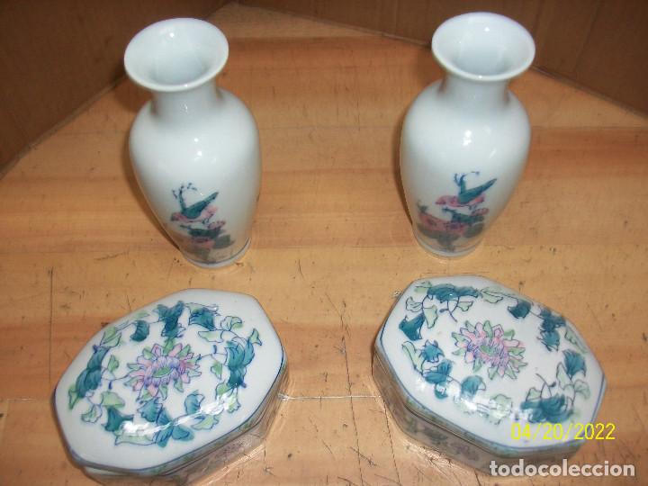 Antig&uuml;edades: LOTE DE 2 JARRONES Y 2 POTES CHINOS - Foto 2