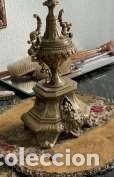Antig&uuml;edades: Conjunto pareja de candelabros de bronce de 5 brazos - Foto 3