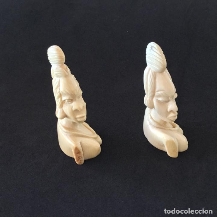 Antig&uuml;edades: Pareja de bustos de marfil - Foto 2