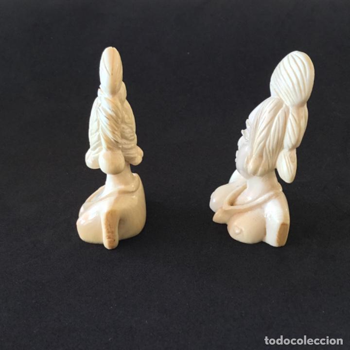 Antig&uuml;edades: Pareja de bustos de marfil - Foto 4