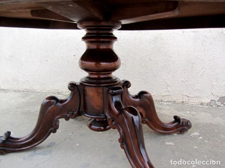 Antig&uuml;edades: Mesa de sofa ovalada en madera de caoba y raiz con marqueteria - Foto 5