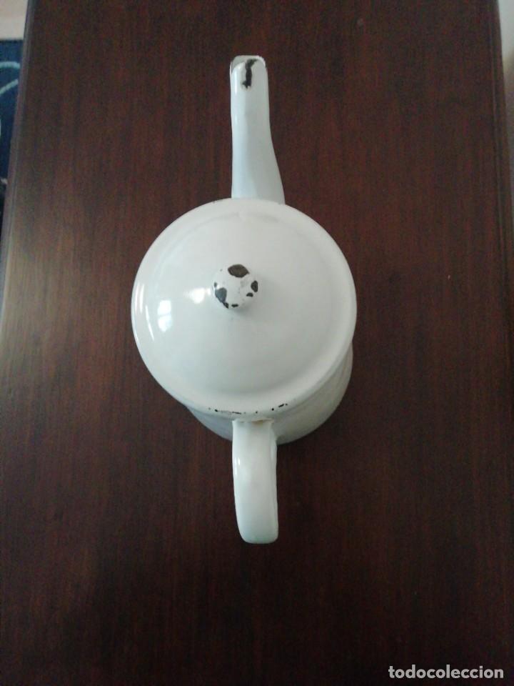 Antig&uuml;edades: Cafetera de Hierro Esmaltada Blanca - Foto 7