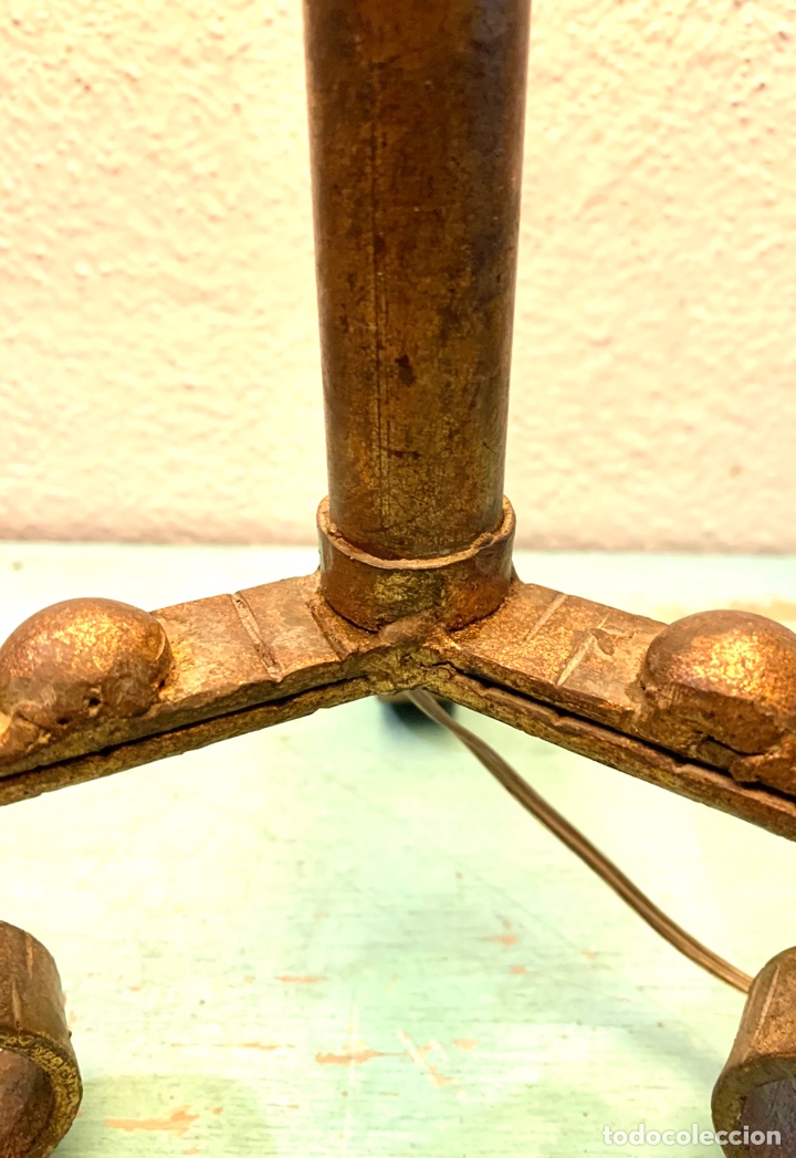 Antig&uuml;edades: L&Aacute;MPARA DE FORJA ANTIGUA DORADA - Foto 5