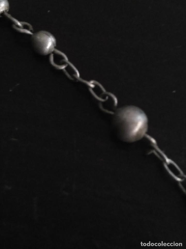 Antig&uuml;edades: rosario peque&ntilde;o de plata - Foto 4