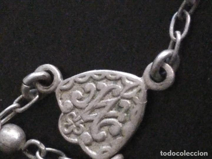 Antig&uuml;edades: rosario peque&ntilde;o de plata - Foto 6