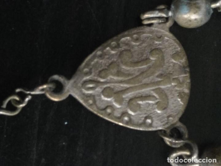 Antig&uuml;edades: rosario peque&ntilde;o de plata - Foto 7