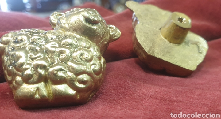 Antig&uuml;edades: Lote 2 tiradores bronce obeja - Foto 3