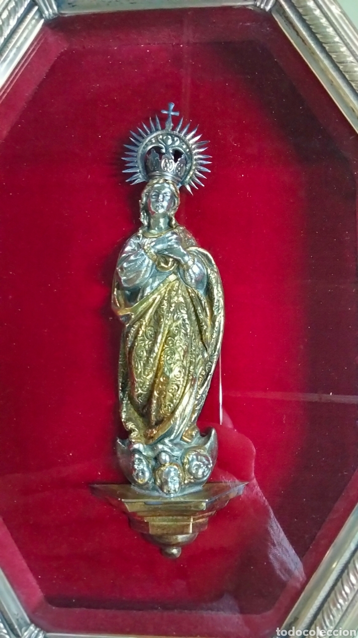 Antig&uuml;edades: RELICARIO PLATEADO VIRGEN - Foto 2