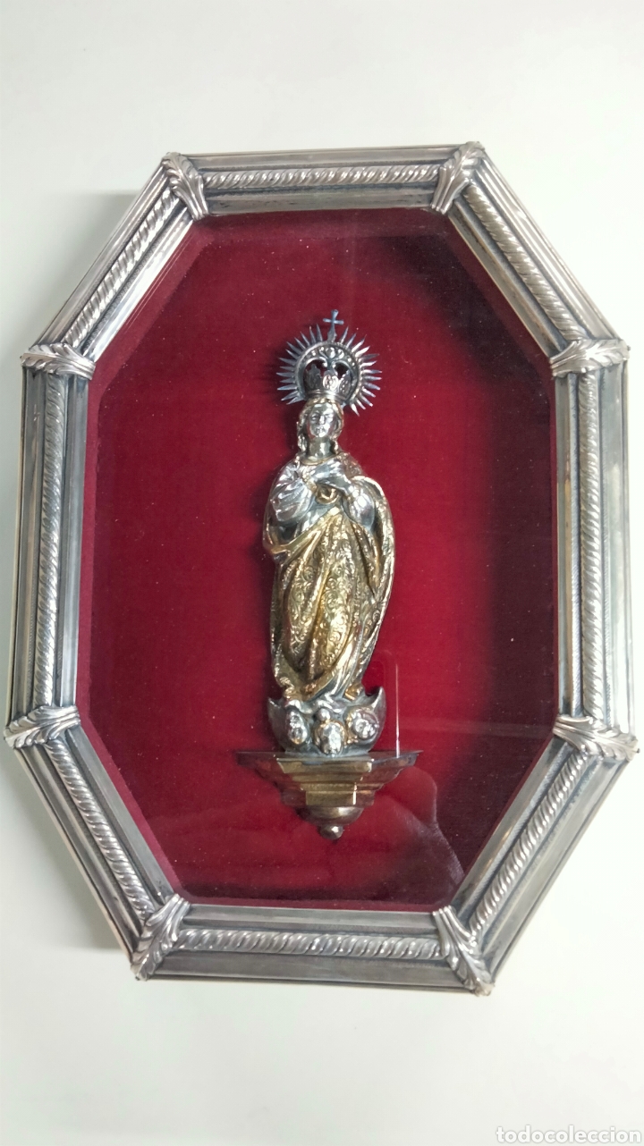 Antig&uuml;edades: RELICARIO PLATEADO VIRGEN - Foto 1