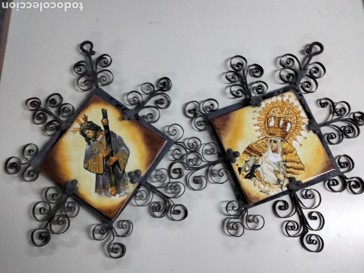 Antig&uuml;edades: PAREJA DE AZULEJOS - Foto 1
